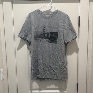 Gray Graphic Bridge Print Men's T-Shirt